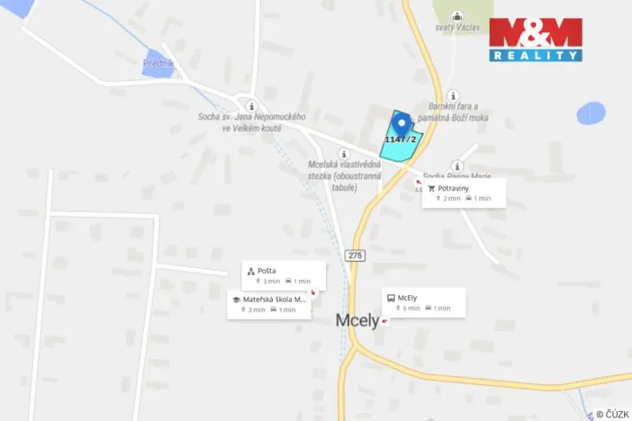 Prodej pozemku pro bydlení, Mcely, 1185 m2