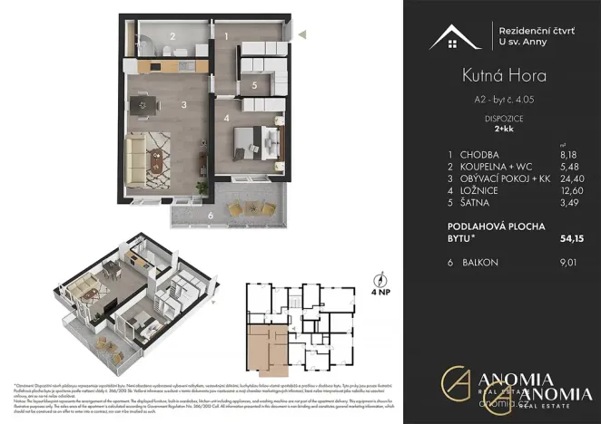 Prodej bytu 2+kk, Kutná Hora, Plk. Loudy, 58 m2