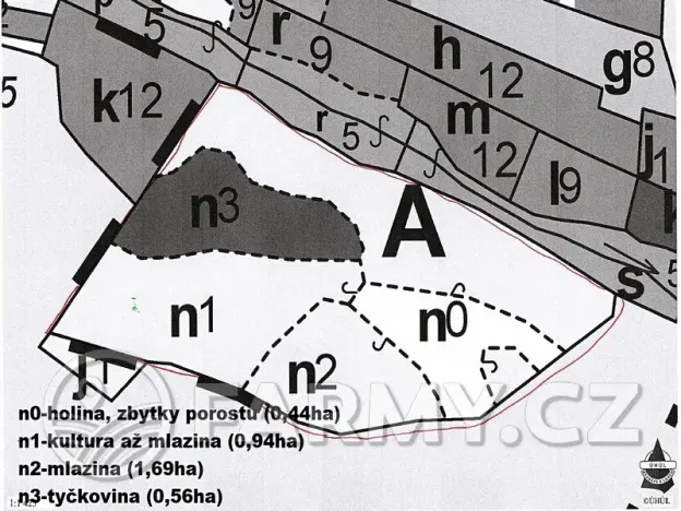 Prodej lesa, Šebířov, 36326 m2