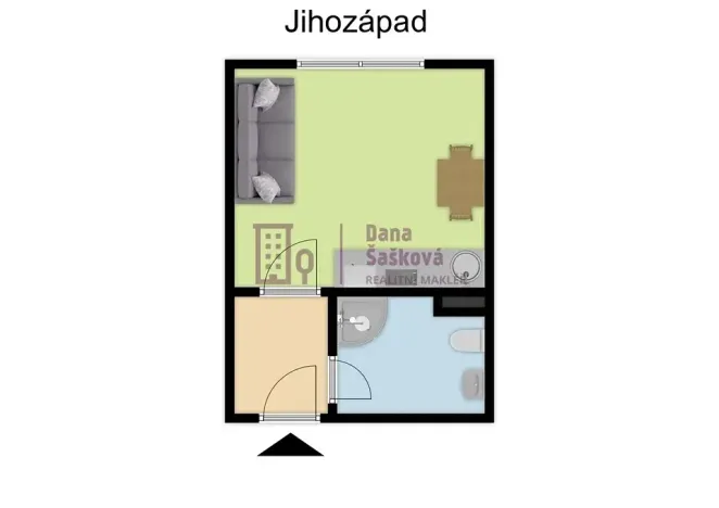 Pronájem bytu 1+kk, Jindřichův Hradec, sídliště U Nádraží, 25 m2