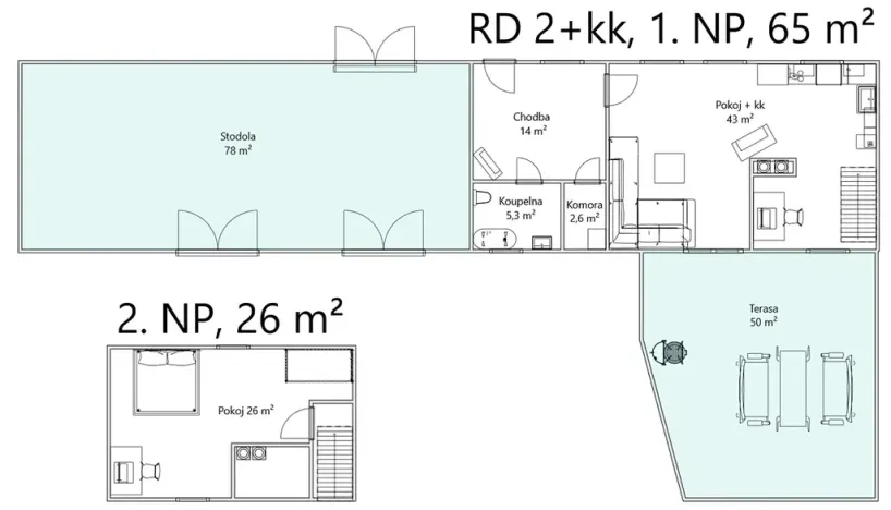 Prodej rodinného domu, Bouzov, 91 m2