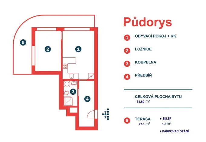 Prodej bytu 2+kk, Praha - Libeň, Kurta Konráda, 51 m2