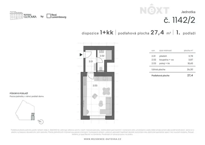 Prodej bytu 1+kk, Praha - Strašnice, Čestlická, 26 m2