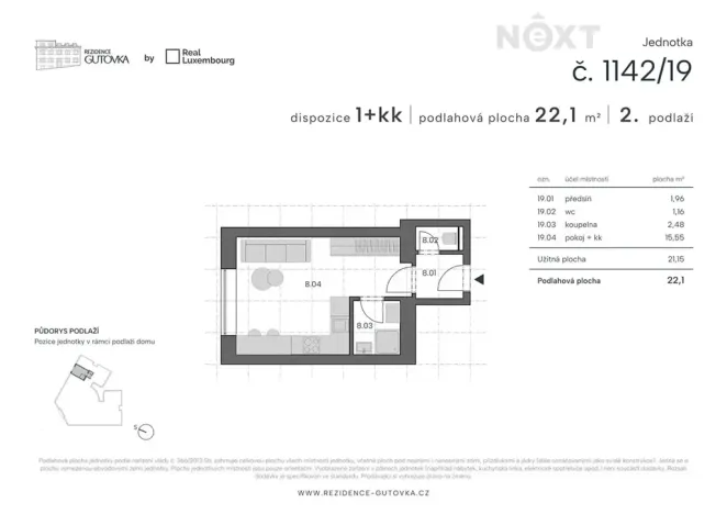 Prodej bytu 1+kk, Praha - Strašnice, Čestlická, 22 m2