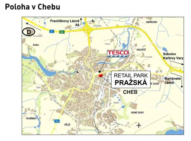 Pronájem obchodního prostoru, Cheb, Pražská, 615 m2