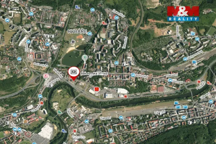 Pronájem obchodního prostoru, Karlovy Vary - Rybáře, Sokolovská, 34 m2