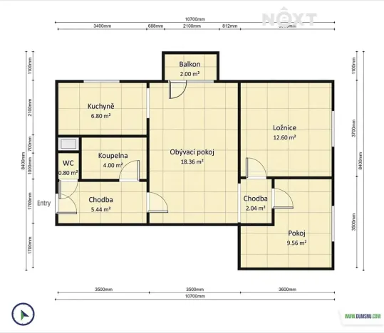 Pronájem bytu 3+1, Šumperk, Lidická, 60 m2