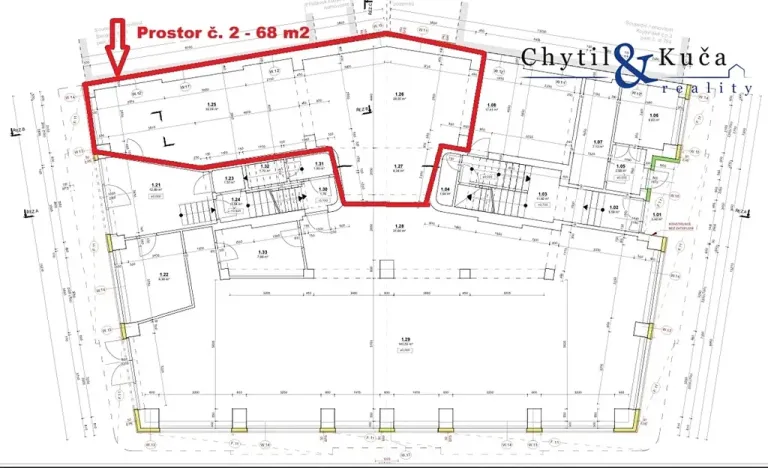 Pronájem obchodního prostoru, Přerov, Škodova, 138 m2