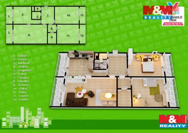 Prodej bytu 3+1, Hradec Králové - Třebeš, třída Edvarda Beneše, 99 m2