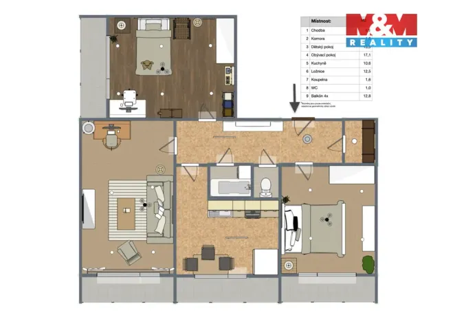 Prodej bytu 3+1, Kladno, Ukrajinská, 69 m2