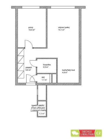 Pronájem bytu 2+kk, Praha, Pujmanové, 40 m2