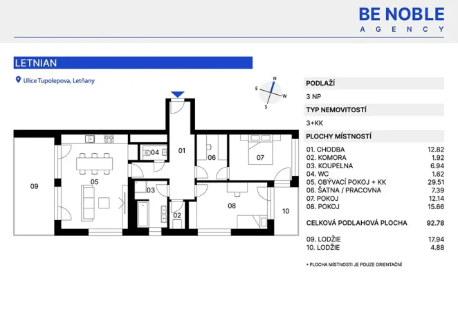 Prodej bytu 4+kk, Praha - Letňany, Vyletalova, 93 m2