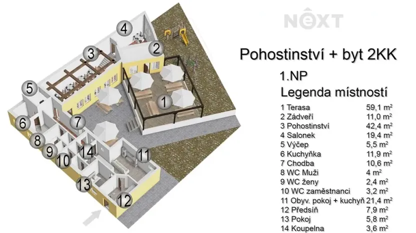 Prodej restaurace, Strážnice, Radějovská, 302 m2