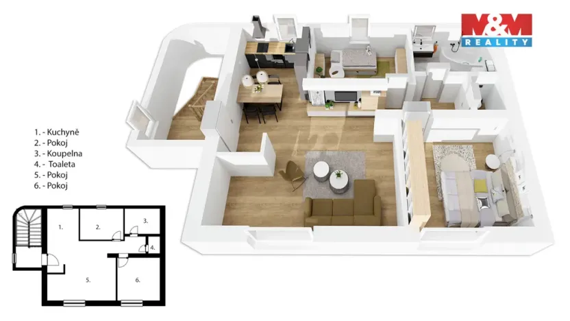 Pronájem bytu 3+kk, Dolní Dobrouč, 64 m2