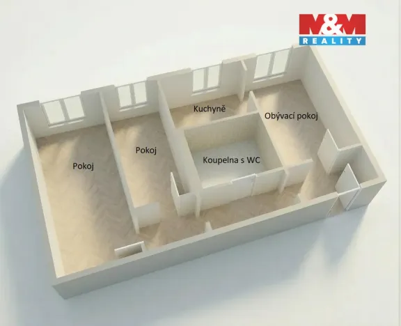 Prodej bytu 3+1, Písek - Pražské Předměstí, Na Pěníku, 67 m2