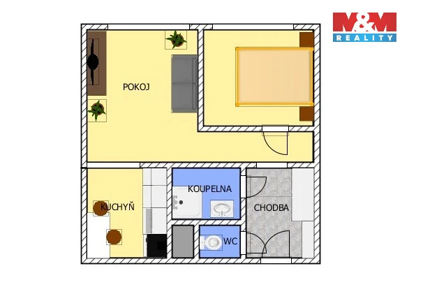 Pronájem bytu 2+kk, Čáslav - Čáslav-Nové Město, R. Těsnohlídka, 36 m2