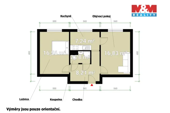 Prodej bytu 2+1, Habartov, Čs. armády, 51 m2