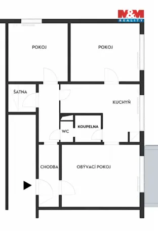 Prodej bytu 3+1, Valašské Meziříčí, Luční, 76 m2