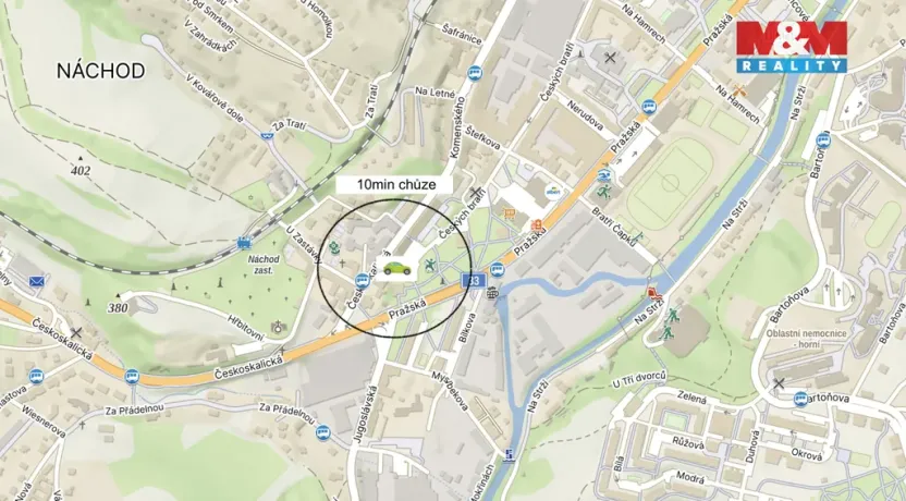 Pronájem garážového stání, Náchod, Českých bratří, 13 m2