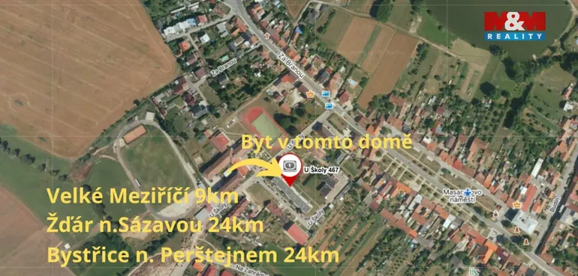 Pronájem bytu 1+1, Křižanov, U Školy, 37 m2