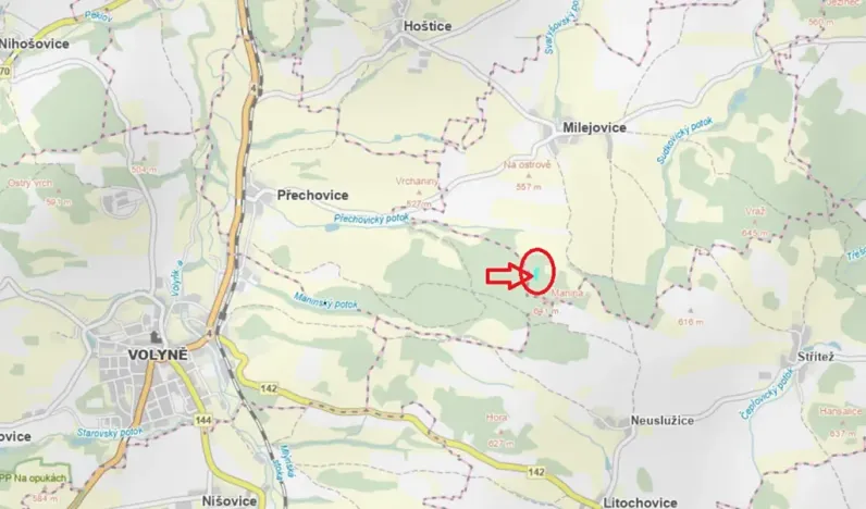 Prodej lesa, Milejovice, 2791 m2