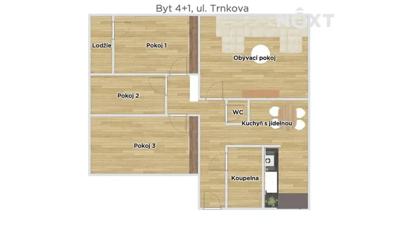 Prodej bytu 4+1, Olomouc, Trnkova, 86 m2