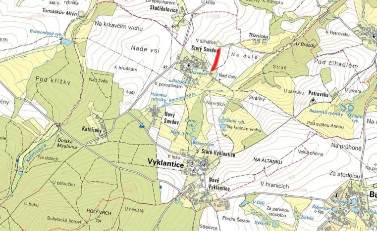 Prodej pole, Vyklantice, 3299 m2