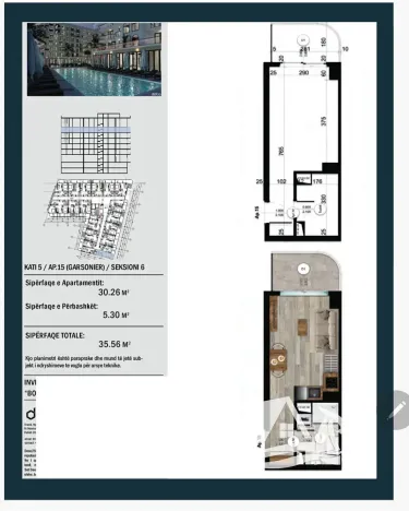 Prodej bytu 1+kk, Qerret, Albánie, 35 m2