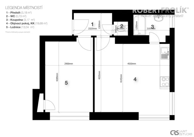 Pronájem bytu 2+kk, Praha - Břevnov, Patočkova, 40 m2
