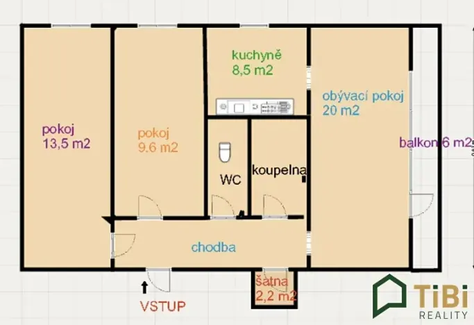 Pronájem bytu 3+1, Brno, 72 m2