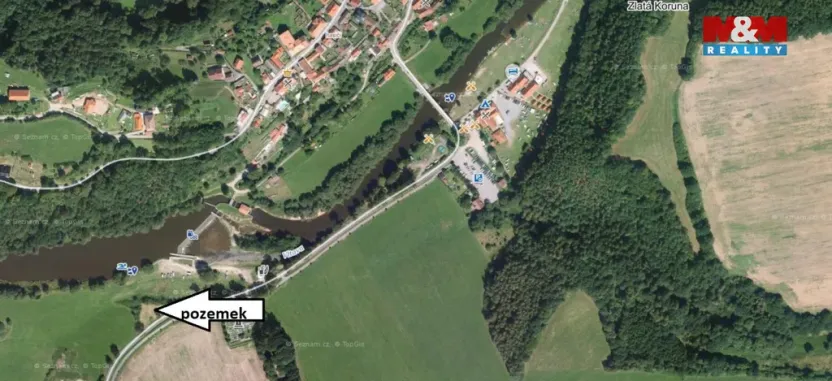 Prodej komerčního pozemku, Zlatá Koruna - Rájov, 1054 m2