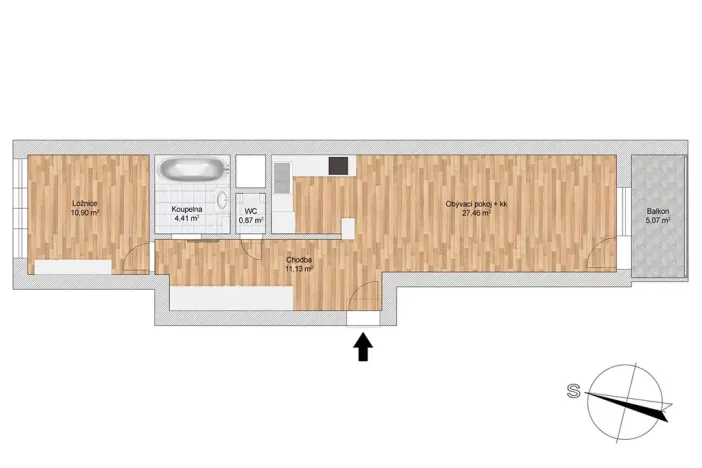 Pronájem bytu 2+kk, Praha - Libeň, Přádova, 60 m2