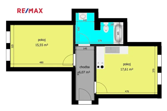 Pronájem bytu 2+kk, Chlumec nad Cidlinou, Rooseveltova, 47 m2