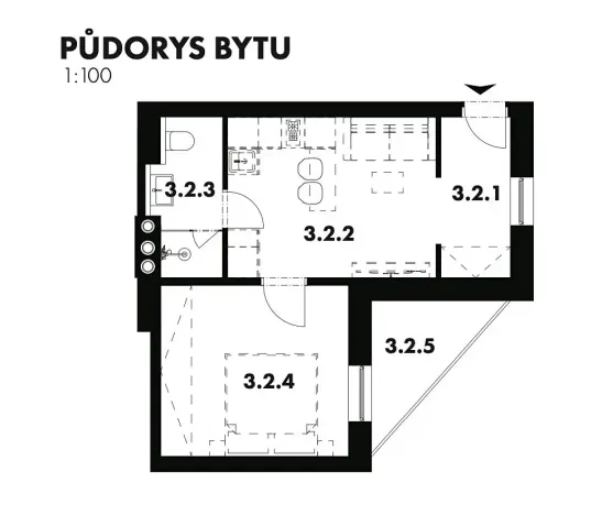 Prodej bytu 2+kk, Plzeň, Radyňská, 33 m2