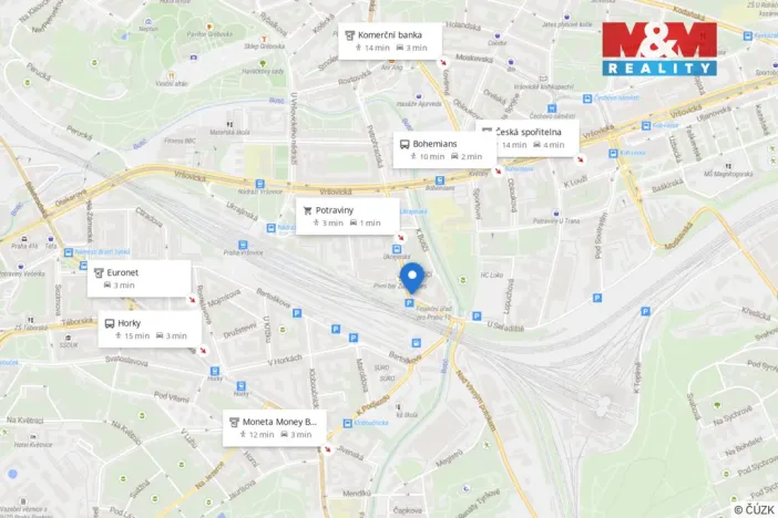 Pronájem bytu 1+kk, Praha - Vršovice, Petrohradská, 30 m2