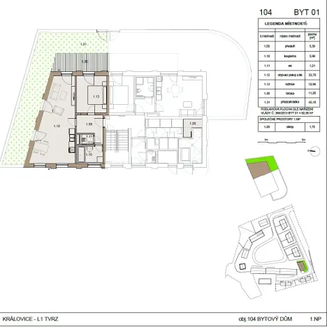 Pronájem bytu 2+kk, Praha - Královice, Ke Tvrzi, 117 m2