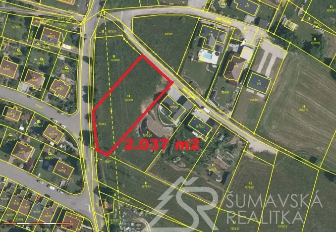 Prodej pozemku, Vimperk - Vimperk III, Malá Homolka, 2037 m2