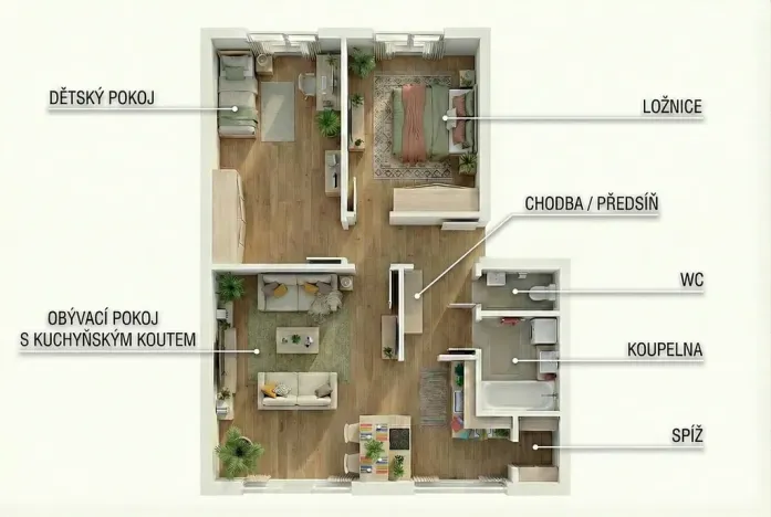 Prodej bytu 3+kk, Jemnice, U Víta, 62 m2