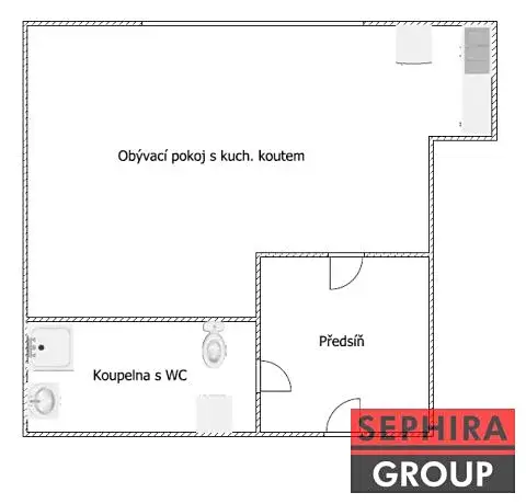 Pronájem bytu 1+kk, Praha, Pelhřimovská, 30 m2