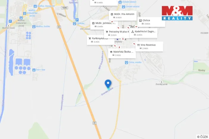 Prodej pole, Brno - Chrlice, 3449 m2