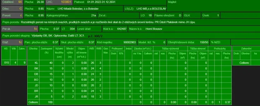 Prodej lesa, Dolní Bousov, 59634 m2
