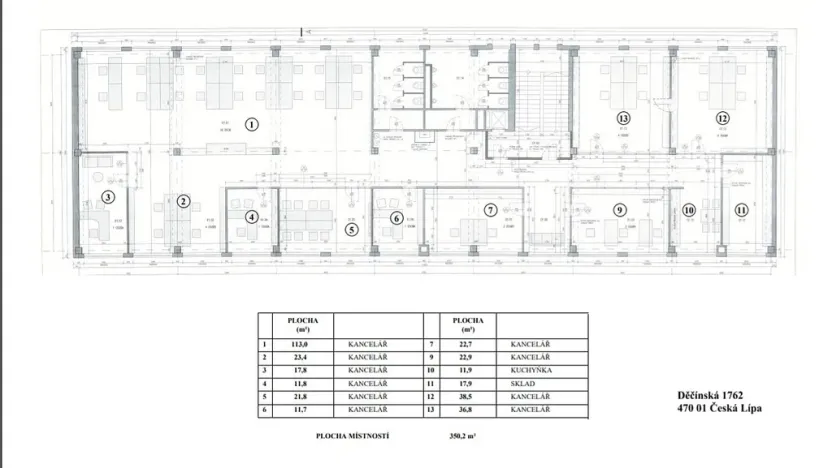 Pronájem kanceláře, Česká Lípa, Děčínská