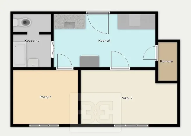 Pronájem bytu 2+1, Praha - Holešovice, 52 m2