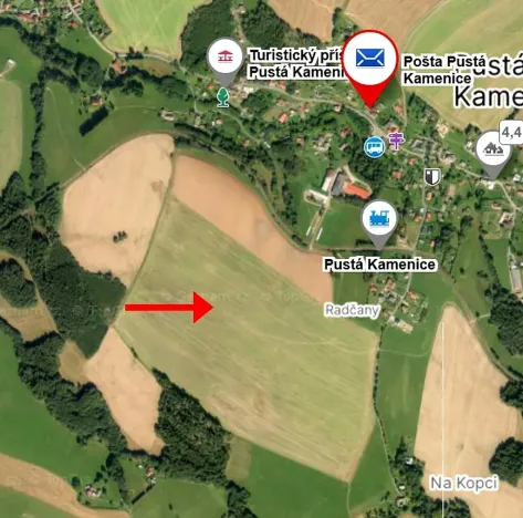 Prodej podílu pole, Pustá Kamenice, 9867 m2