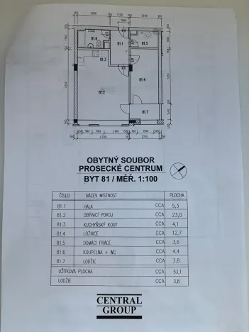 Dražba bytu 2+kk, Praha - Prosek, Nad šestikopy, 53 m2