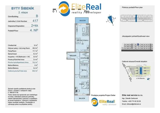 Prodej bytu 2+kk, Olomouc, Třída Jiřího Pelikána, 72 m2