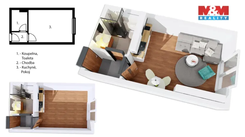 Prodej bytu 1+kk, Praha - Třebonice, U Zličína, 24 m2