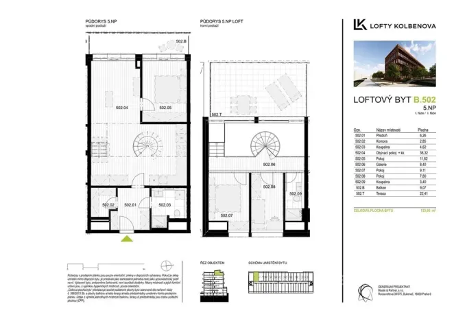 Prodej bytu 4+kk, Praha - Vysočany, Kolbenova, 90 m2
