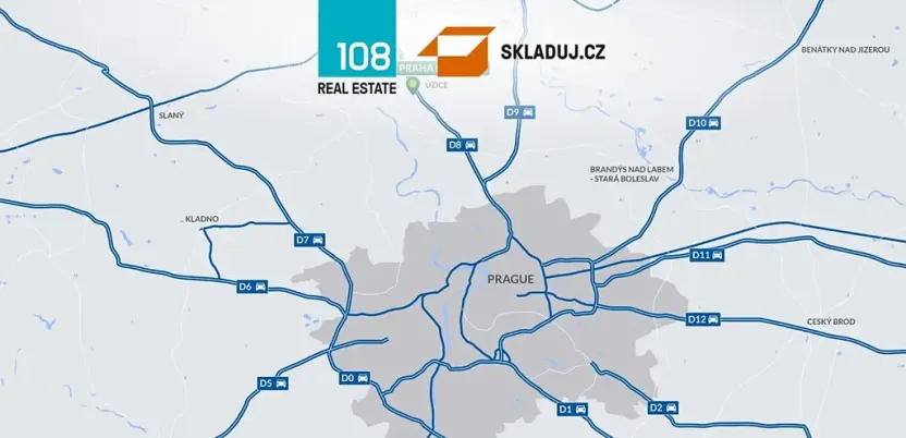 Pronájem skladu, Kozomín, 1200 m2