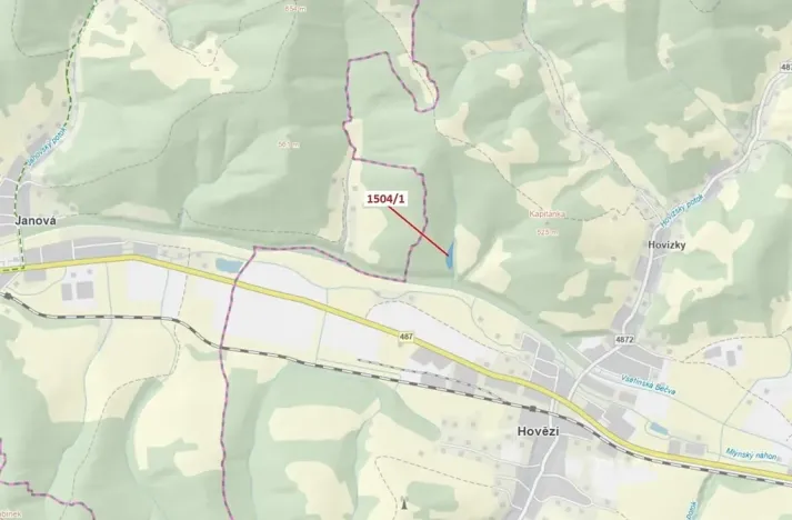 Dražba lesa, Hovězí, 2626 m2